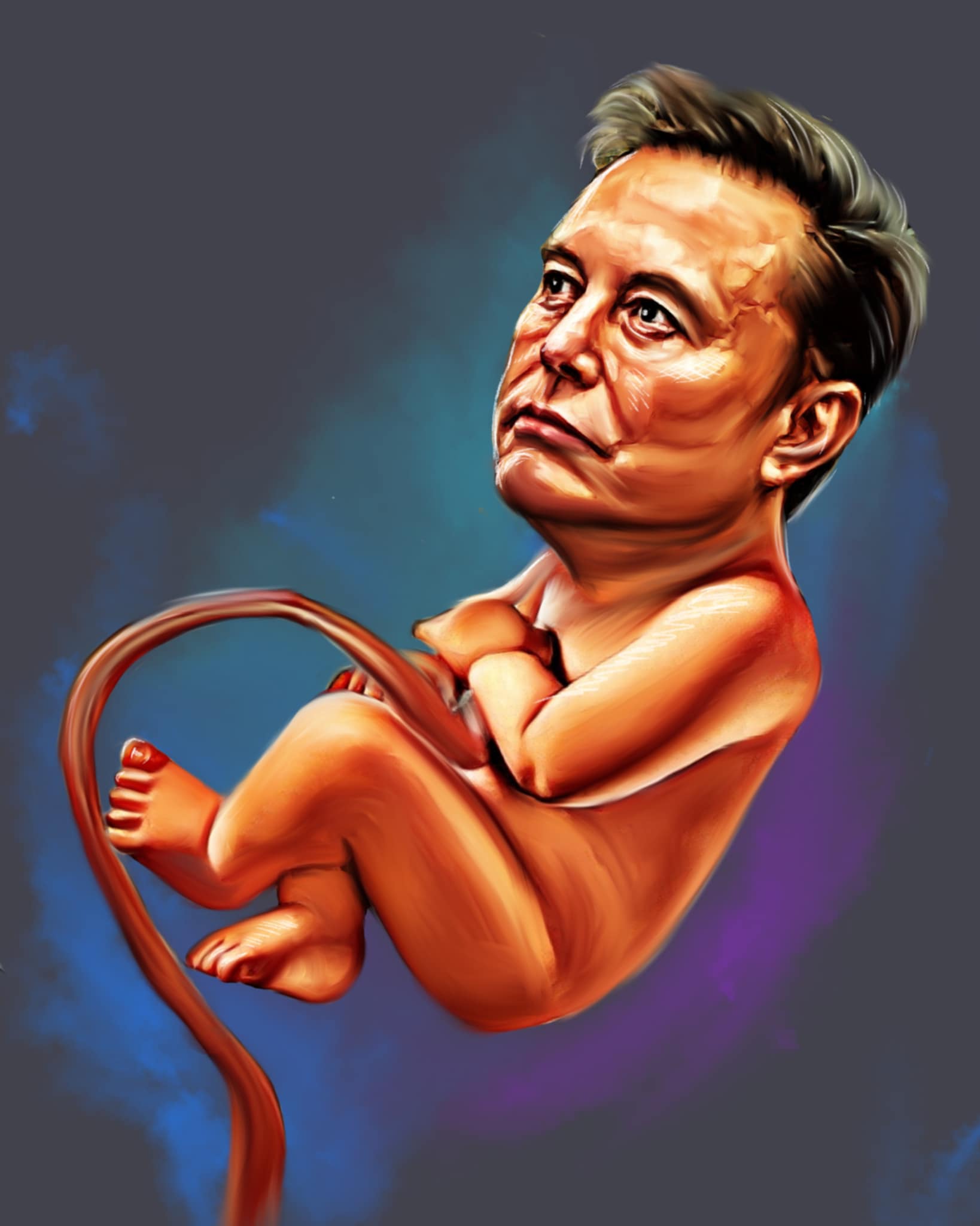 Baby Elon contemplating life in the womb